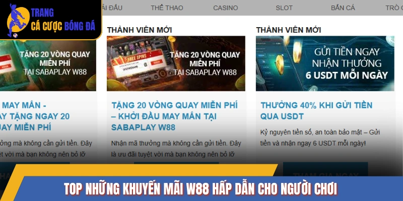 TOP những khuyến mãi W88 hấp dẫn cho người chơi