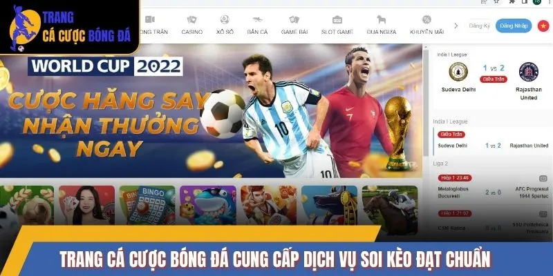 Trang cá cược bóng đá cung cấp dịch vụ soi kèo đạt chuẩn